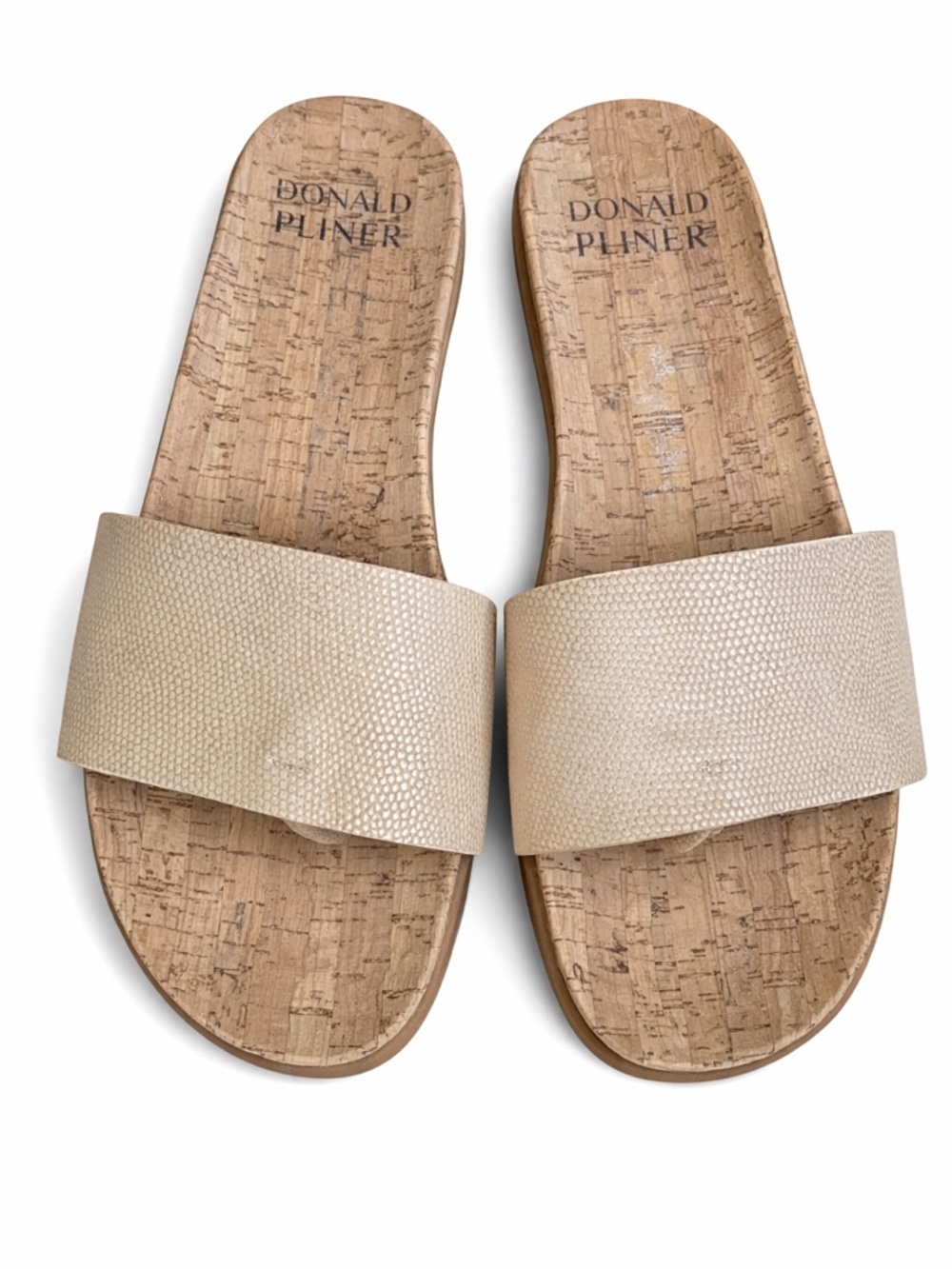 Donald J Pliner Fiji Cork Platform Slide Thong Sandals in Blush NWT